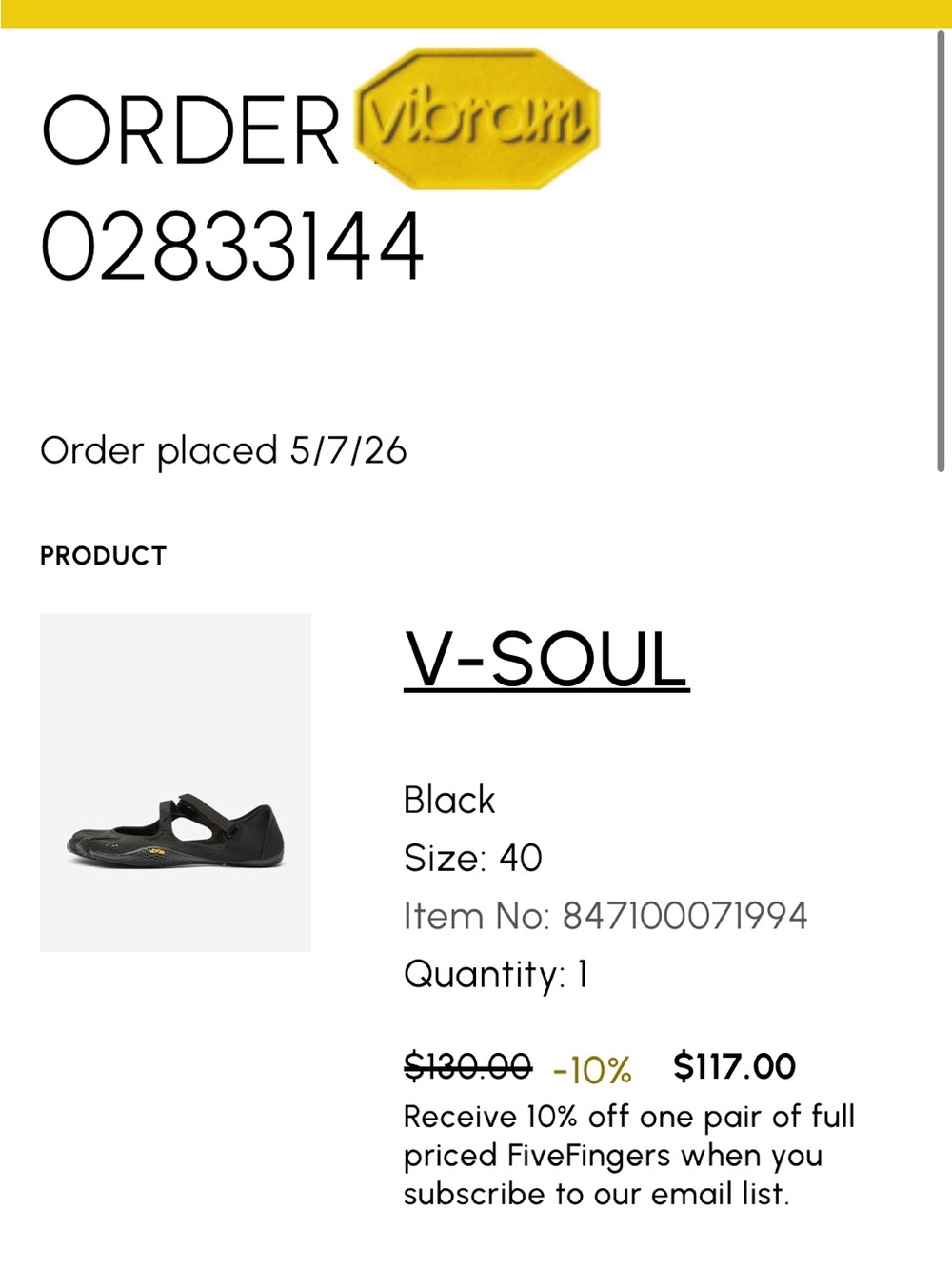 Vibram V-Soul FiveFingers Black - Picture 7 of 7